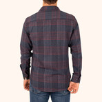 Plaid Button-Up Shirt // Slim Fit // Navy (2XL)