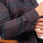 Plaid Button-Up Shirt // Slim Fit // Navy (2XL)