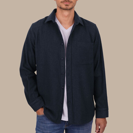 Solid // Button-Up Shirt // Oversize Fit // Navy (S)