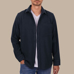 Solid // Button-Up Shirt // Oversize Fit // Navy (S)