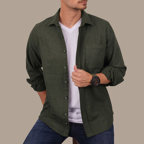 Solid // Button-Up Shirt // Oversize Fit // Khaki (S)