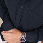 Solid // Button-Up Shirt // Oversize Fit // Navy (S)