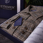 Plaid // Button-Up Shirt // Oversize Fit // Brown (L)