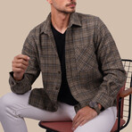 Plaid // Button-Up Shirt // Oversize Fit // Brown (L)