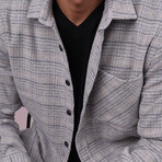 Plaid // Button-Up Shirt // Oversize Fit // Gray (M)