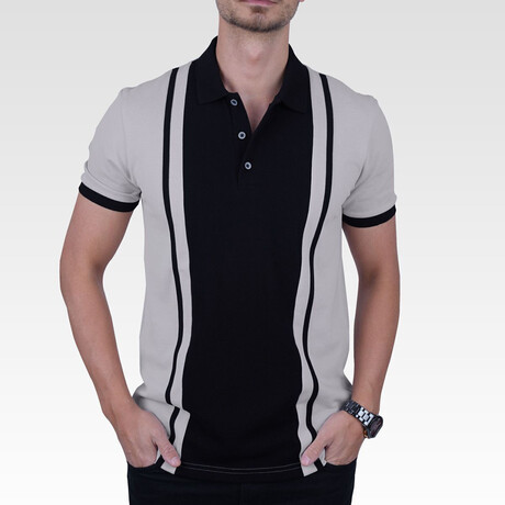 Two-Tone Polo T-Shirt // Gray-Black (S)