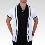 Two-Tone Polo T-Shirt // White-Black (M)