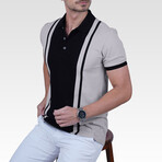 Two-Tone Polo T-Shirt // Gray-Black (XL)