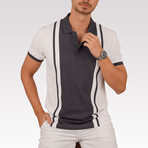 Two-Tone Polo T-Shirt // White-Smoked (2XL)