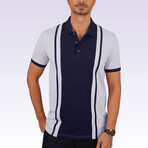 Two-Tone Polo T-Shirt // Gray-Navy (2XL)