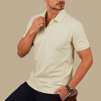 Solid Polo T-Shirt // Regular Fit // Beige (L)