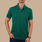 Solid Polo T-Shirt // Regular Fit // Green (XL)
