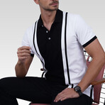 Two-Tone Polo T-Shirt // White-Black (M)