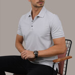 Solid Polo T-Shirt // Regular Fit // Stone-Gray (L)
