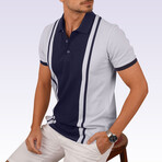 Two-Tone Polo T-Shirt // Gray-Navy (2XL)