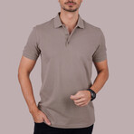 Solid Polo T-Shirt // Regular Fit // Mink (L)