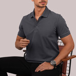 Solid Polo T-Shirt // Regular Fit // Smoked (XL)