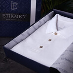 Solid Polo T-Shirt // Regular Fit // White (XL)