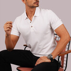 Solid Polo T-Shirt // Regular Fit // White (XL)