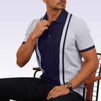 Two-Tone Polo T-Shirt // Gray-Navy (2XL)