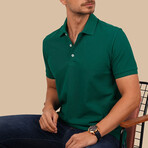 Solid Polo T-Shirt // Regular Fit // Green (XL)