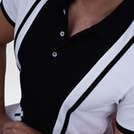 Two-Tone Polo T-Shirt // White-Black (M)