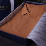 Solid Polo T-Shirt // Regular Fit // Taba (M)