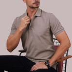 Solid Polo T-Shirt // Regular Fit // Mink (L)