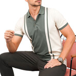 Two-Tone Polo T-Shirt // Beige-Khaki (S)