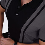 Two-Tone Polo T-Shirt // Smoked-Black (M)