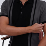 Two-Tone Polo T-Shirt // Smoked-Black (M)