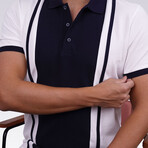 Two-Tone Polo T-Shirt // White-Navy (L)
