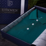 Solid Polo T-Shirt // Regular Fit // Green (XL)