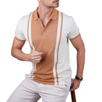 Two-Tone Polo T-Shirt // Beige-Taba (2XL)