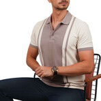 Two-Tone Polo T-Shirt // Beige-Mink (S)
