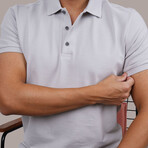 Solid Polo T-Shirt // Regular Fit // Stone-Gray (L)