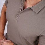 Solid Polo T-Shirt // Regular Fit // Mink (L)