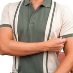 Two-Tone Polo T-Shirt // Beige-Khaki (S)