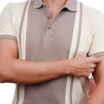 Two-Tone Polo T-Shirt // Beige-Mink (S)