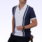 Two-Tone Polo T-Shirt // Navy-White (XL)