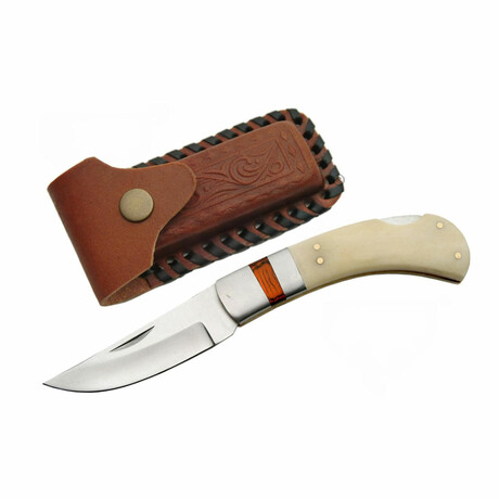 4'" Single Bolster Bone Lockback Folder