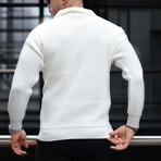 Polo Waffle Knit Pullover // White (L)