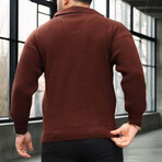 Polo Waffle Knit Pullover // Brown (L)