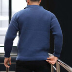 Polo Waffle Knit Pullover // Indigo (XL)