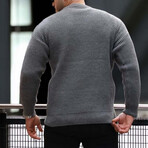 Crewneck Waffle Knit Pullover // Gray (L)