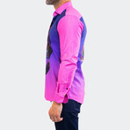 Fibonacci Skull Glass Button-Up // Pink (4XL)