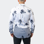 Fibonacci Nuit Palm Button-Up // White (4XL)