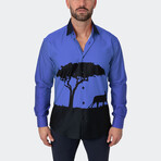 Fibonacci Mufasa Button-Up // Blue (XL)