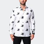 Fibonacci Dog Champagne Button-Up // White (S)