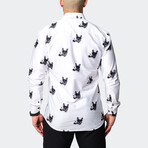Fibonacci Dog Champagne Button-Up // White (S)